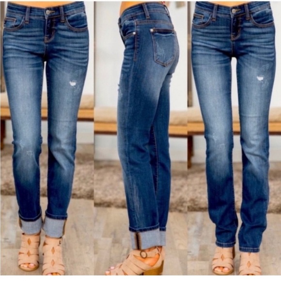 Judy Blue Straight Fit Jeans Stretch JB8277 DK high rise Size 29 - Picture 1 of 10